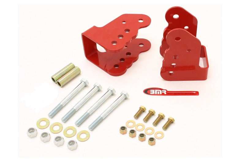 BMR 78-87 G-Body Bolt-On Control Arm Relocation Brackets - Red CAB003R