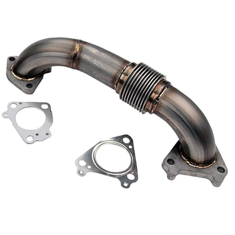 Wehrli 01-16 Chevrolet 6.6L Duramax 2in Stainless Passenger Side Up Pipe w/Gaskets (Twin Turbo) WCF100648 Main Image