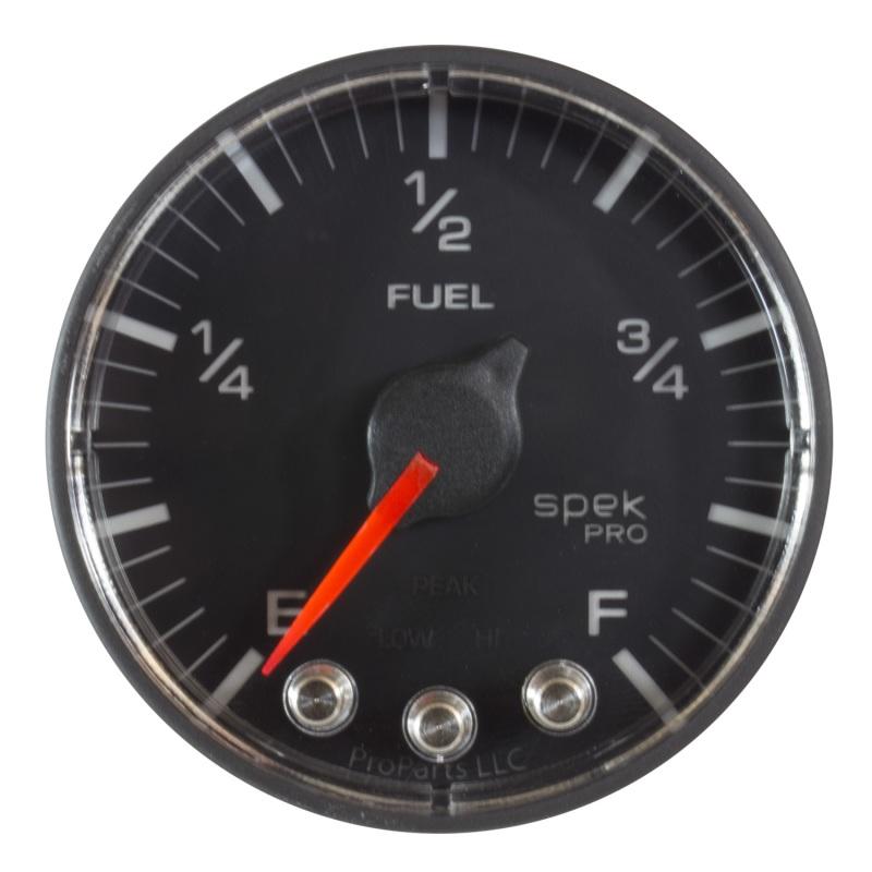 Autometer Spek-Pro Gauge Fuel Level 2 1/16in 0-270 Programmable Blk/Blk P312328 Main Image