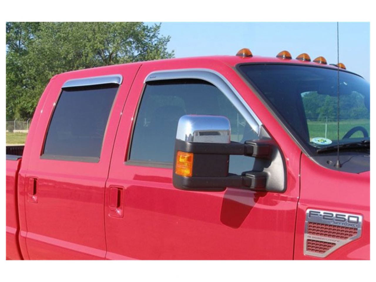 Stampede Tape-Onz Sidewind Deflector, Chrome, 4 pc. for 1999-2016 Ford F-250