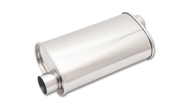 Vibrant STREETPOWER Oval Muffler, 2.5" inlet/outlet (Offset-Offset)