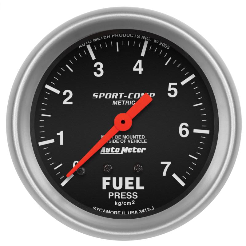 Autometer Sport-Comp 2 5/8in 0-7 Kg/Cm2 Mechanical Fuel Pressure Gauge 3412-J Main Image