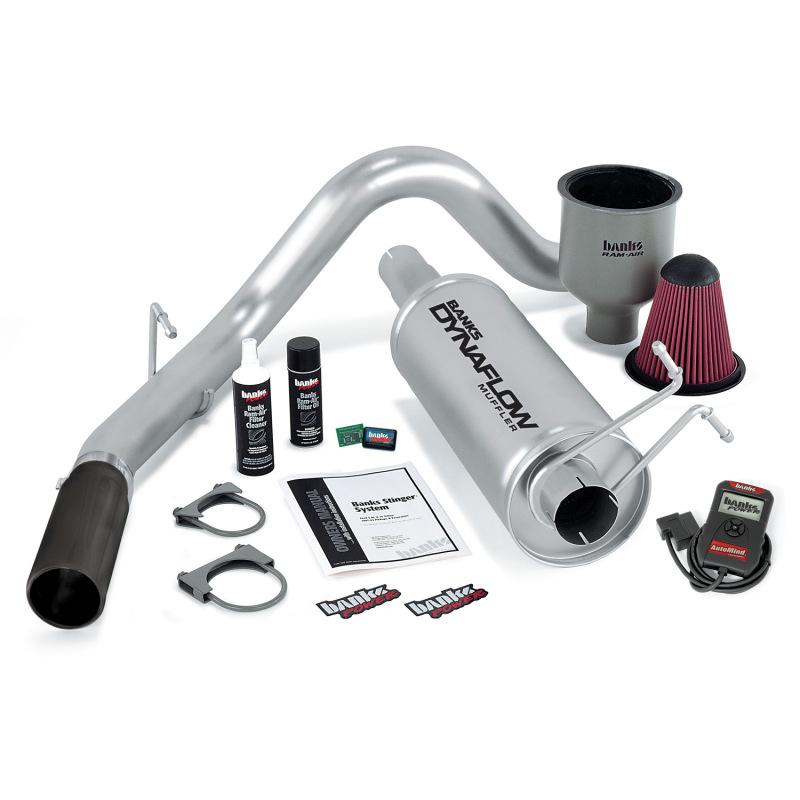 Banks Power 99-04 Ford 6.8L Excursion Stinger System w/ AutoMind - SS Single Exhaust w/ Black Tip 49406-B Main Image