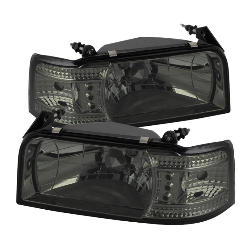 Spyder Ford F150 92-96/Ford Bronco 92-96 1PC LED ( LEDs)Crystal Headlights Smke HD-YD-FB92-1PC-SM 5033802 Main Image