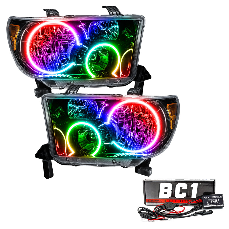 ORACLE Lighting Oracle 07-11 Toyota Tundra Pre-Assembled Headlights - Black Housing - ColorSHIFT w/ BC1 Controller 7119-335