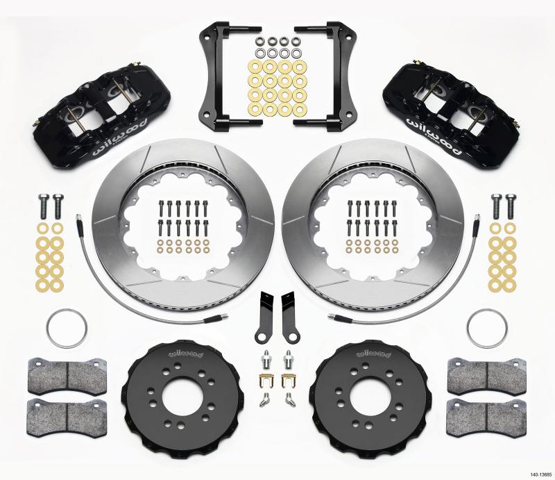 Wilwood AERO6 Front Hat Kit 14.00 2005-2014 Mustang w/ BMR Suspn. w/Lines 140-13685 Main Image