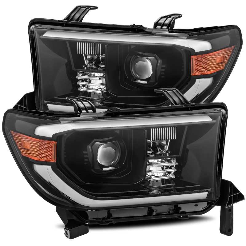 AlphaRex 07-13 Toyota Tundra PRO-Series Projector Headlights Plank Style Alpha Black w/Activ Light 880714 Main Image