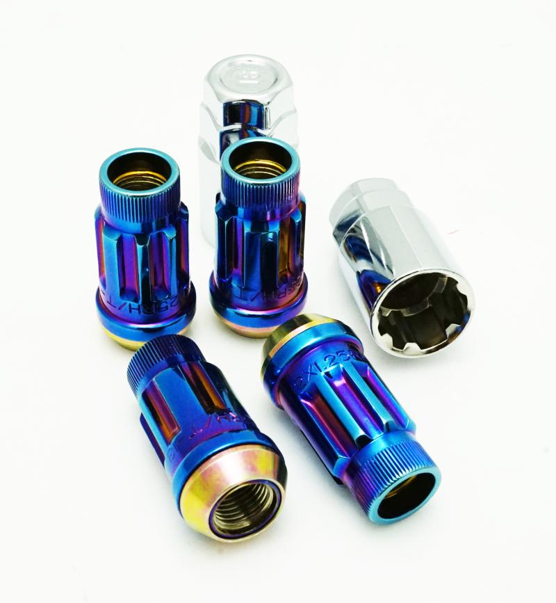 Wheel Mate Muteki SR45R Lug Nut Kit Lock Set 12x1.50 45mm - Burned Blue Neon 34938UN Main Image