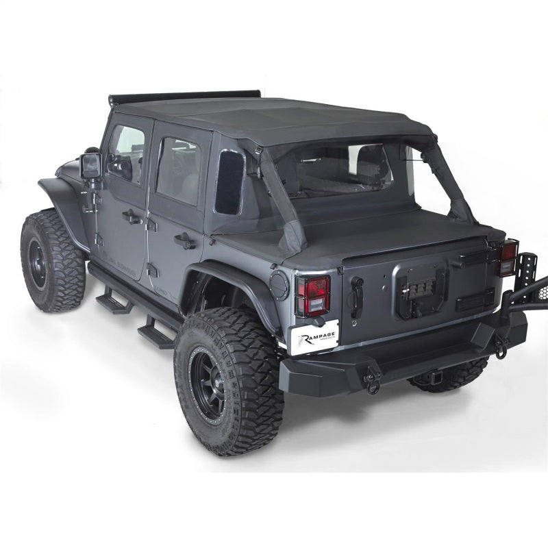 Rampage 2007-2018 Jeep Wrangler(JK) 2-Door Trailview Tonneau Top - Black Diamond 990235