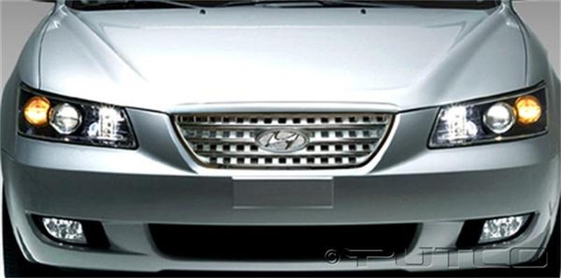 Putco 06-08 Hyundai Sonata (Radiator Style) Chrome Trim Grille Covers 408613 Main Image