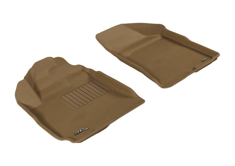 3D MAXpider 2010-2012 Hyundai Santa Fe Kagu 1st Row Floormat - Tan L1HY04011502 Main Image