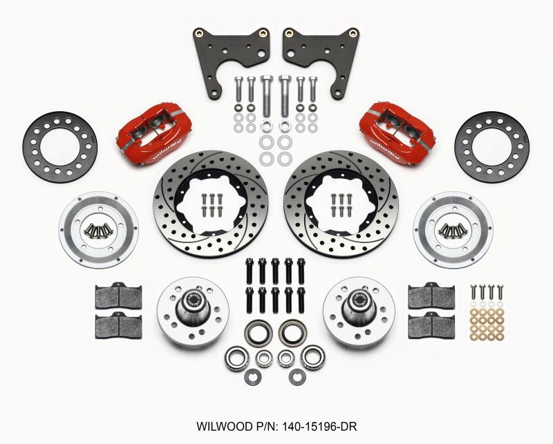 Wilwood Forged Dynalite Front Kit 11.00in Dril Red 65-72 CDP C Body -Drum 140-15196-DR Main Image