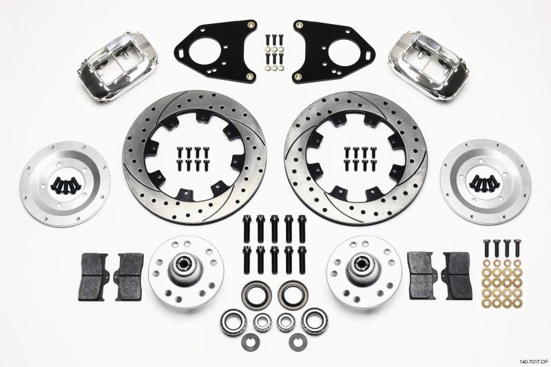 Wilwood Forged Dynalite Front Kit 12.19in Drilled Polished 71-80 Pinto/Mustang II Disc & Drum 140-7017-DP Main Image