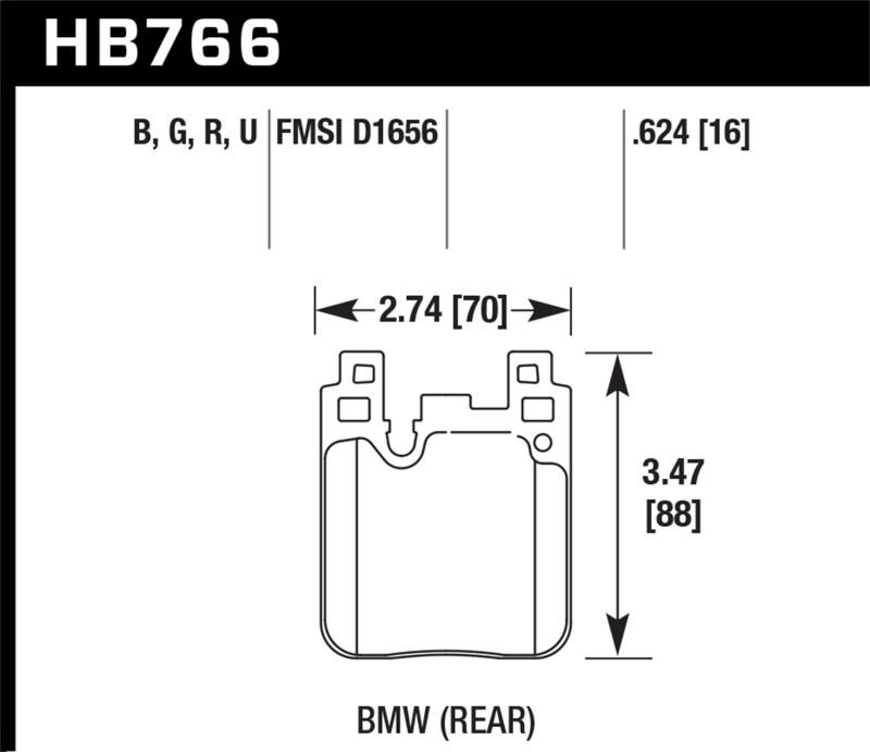 Hawk 14-20 BMW 2-Series / 12-18 BMW 3-Series HP+ Street Rear Brake Pads HB766N.624 Main Image