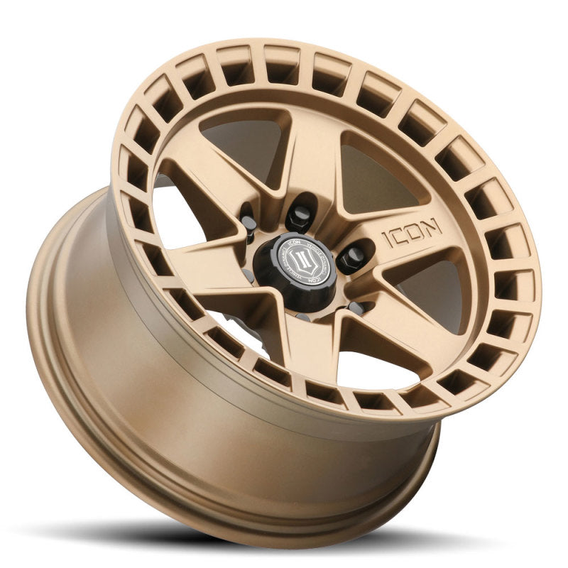 ICON Raider 17x8.5 6x5.5 0mm Offset 4.75in BS Satin Brass Wheel 3417858347BS