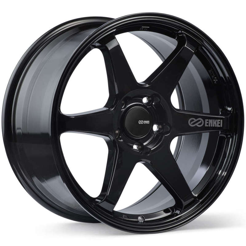 Enkei T6R 17x8 40mm Offset 5x114.3 Bolt Pattern 72.6 Bore Gloss Black Wheel 539-780-6540BK