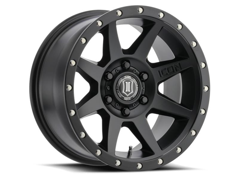 ICON Rebound 17x8.5 5x5 -6mm Offset 4.5in BS 71.5mm Bore Satin Black Wheel 1817857345SB Main Image