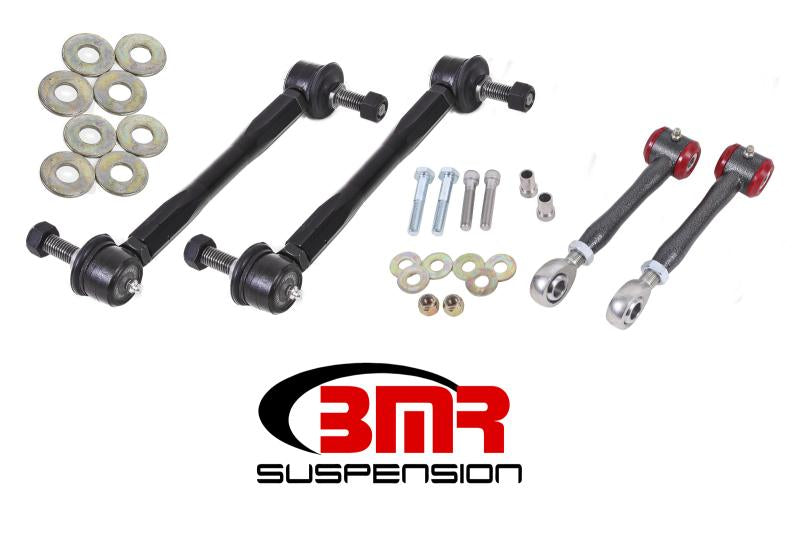 BMR 16-17 6th Gen Camaro Front and Rear Sway Bar End Link Kit - Black Hammertone ELK015H Main Image