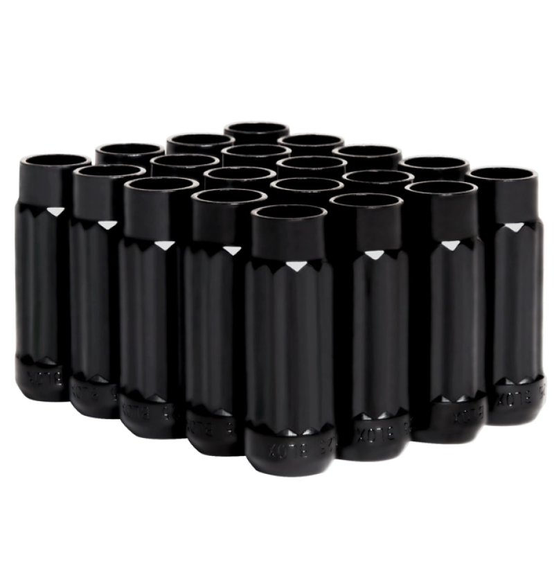 BLOX Racing 12-Sided P17 Tuner Lug Nuts 12x1.5 - Black Steel - Set of 20 BXAC-00142-BK