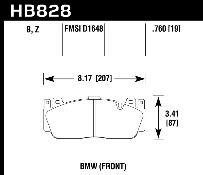 Hawk 12-20 BMW M2/3/4/5/6 HP Plus Street Front Brake Pads HB828N.760