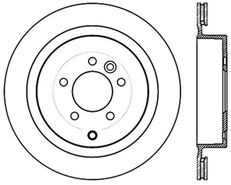 StopTech Sport Cryo Cross Drilled Brake Rotor; Rear Right