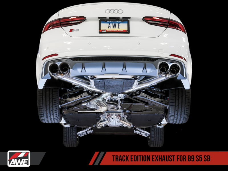 AWE Tuning Audi B9 S5 Sportback Track Edition Exhaust - Non-Resonated (Silver 102mm Tips) 3010-42068