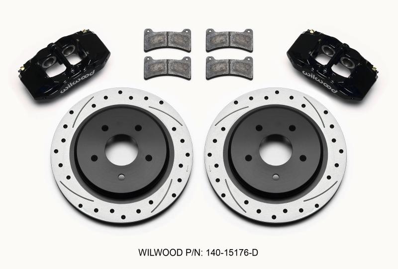 Wilwood DPC56 Rear Caliper & Rotor Kit Black Corvette All C5 / Base C6 1997-2013 140-15176-D Main Image