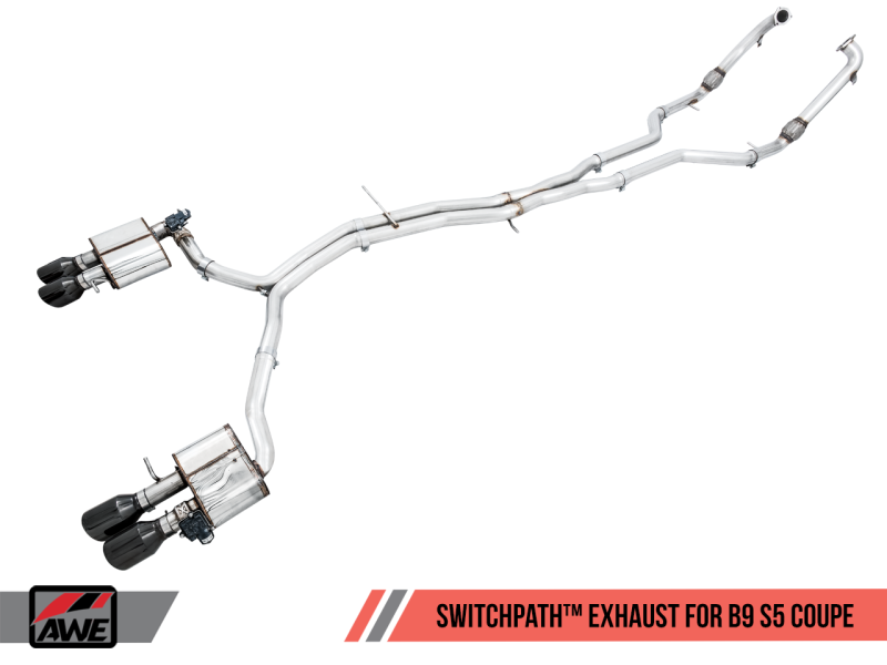 AWE Tuning Audi B9 S5 Coupe SwitchPath Exhaust w/ Black Diamond Tips (102mm) 3025-43042