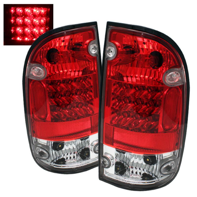 Spyder Toyota Tacoma 01-04 LED Tail Lights Red Clear ALT-YD-TT01-LED-RC 5007872 Main Image