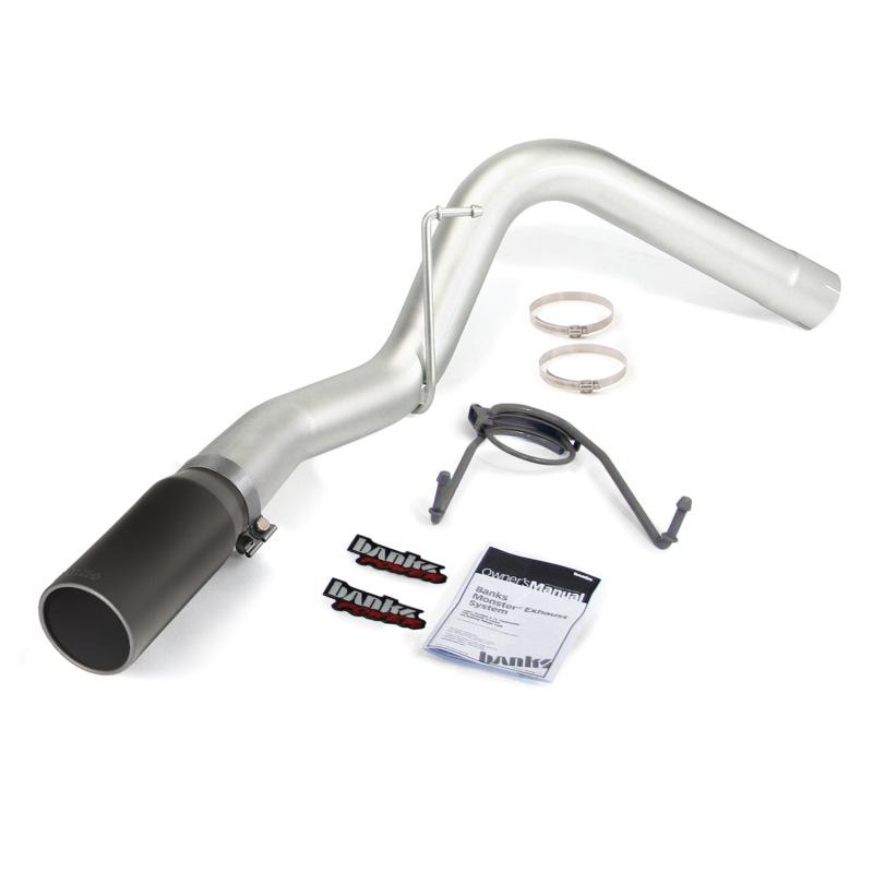 Banks Power 07-12 Dodge 6.7L SCLB-Mega Cab-SB Monster Exhaust Sys - SS Single Exhaust w/ Black Tip 49764-B Main Image