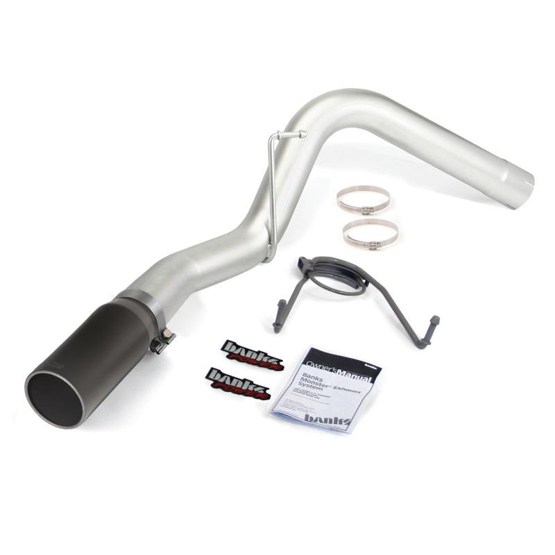 Banks Power 10-13 Dodge 6.7L CCLB Monster Exhaust System - SS Single Exhaust w/ Black Tip 49774-B Main Image