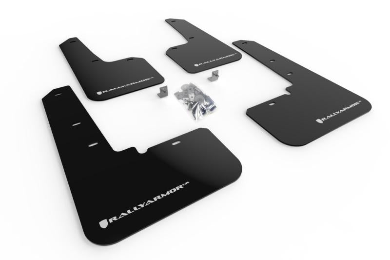 Rally Armor 20+ Subaru Outback UR Black Mud Flap w/ White Logo MF66-UR-BLK/WH Main Image