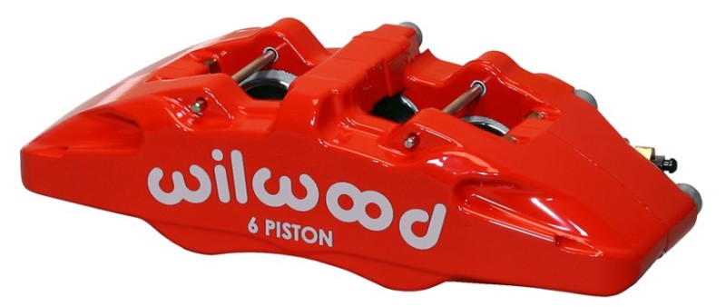 Wilwood Caliper-Forged Dynapro 6 5.25in Mount-Red-R/H 1.62/1.12/1.12in Pistons 1.10in Disc 120-13436-RD