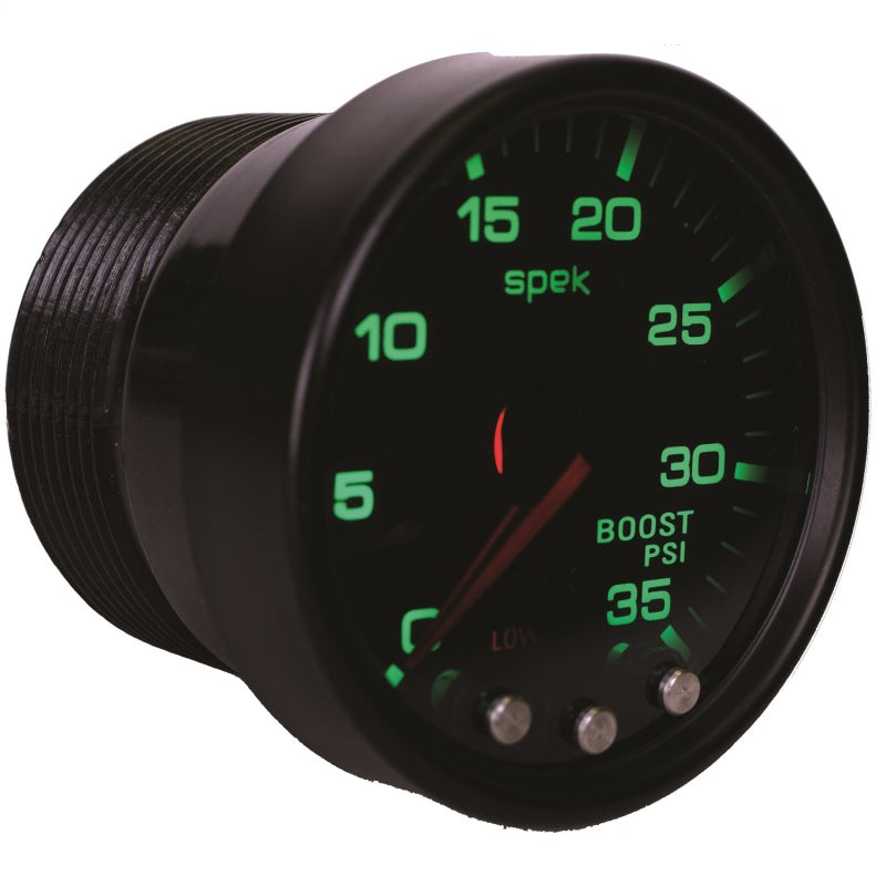 Autometer Spek-Pro Gauge Boost 2 1/16in 35psi Stepper Motor W/Peak & Warn Blacksmoke//Black P30352