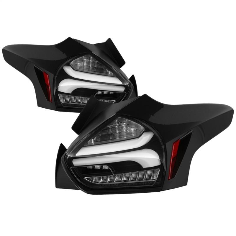 Spyder 15-17 Ford Focus Hatchback LED Tail Lights w/Indicator/Reverse - Black (ALT-YD-FF155D-LED-BK) 5085719 Main Image