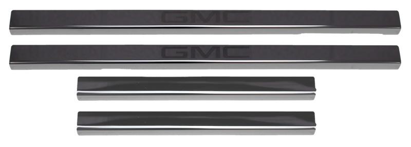 Putco 2020 GMC Sierra LD/HD - Crew Cab w/ GMC Etching (4pc) Black Platinum Door Sills 95183BPGM-2 Main Image