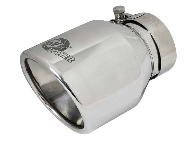 aFe MACH Force-Xp 304 SS Clamp-On Exhaust Tip 2.5in. Inlet / 4in. Outlet / 6in. L - Polished 49T25404-P06