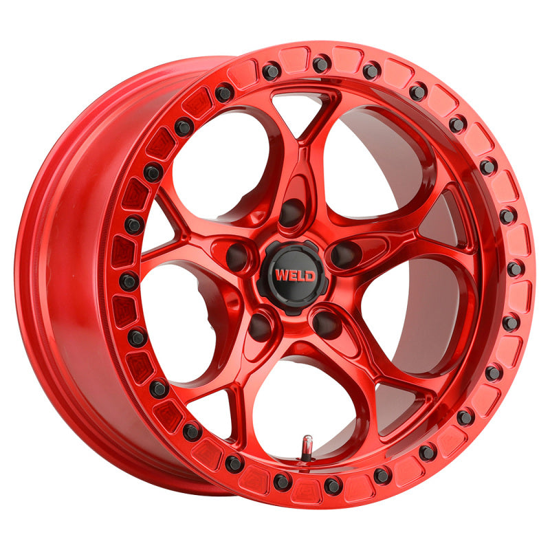 Weld Off-Road W906 17X10 Ledge Beadlock 5X127 ET-25 BS4.50 Candy Red / Red Ring 71.5 W90670075450