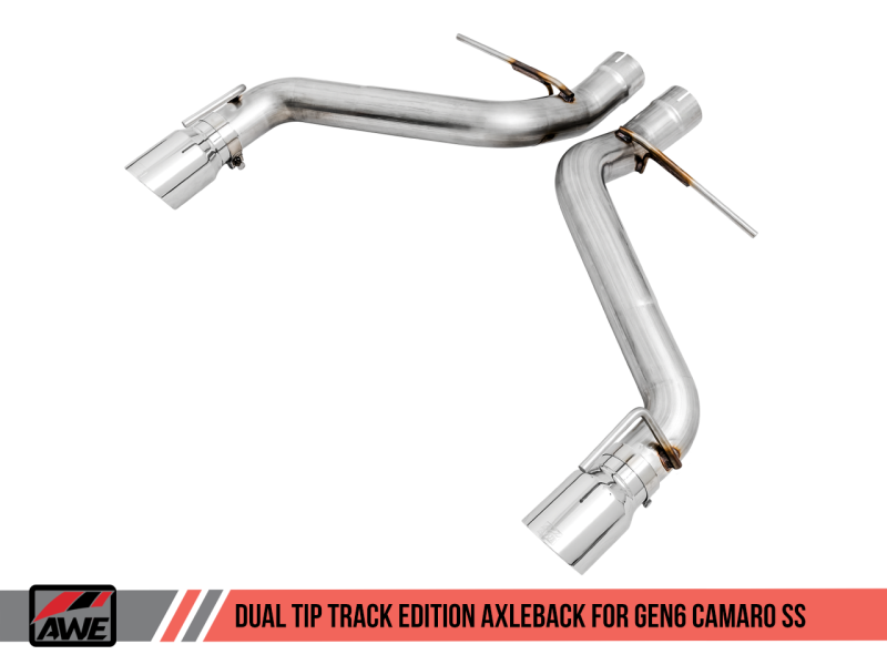 AWE Tuning 16-19 Chevrolet Camaro SS Axle-back Exhaust - Track Edition (Chrome Silver Tips) 3020-32049 Main Image