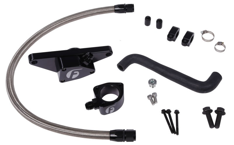 Fleece Performance 06-07 Auto Trans Cummins Coolant Bypass Kit w/ Stainless Steel Braided Line FPE-CLNTBYPS-CUMMINS-0607-SS