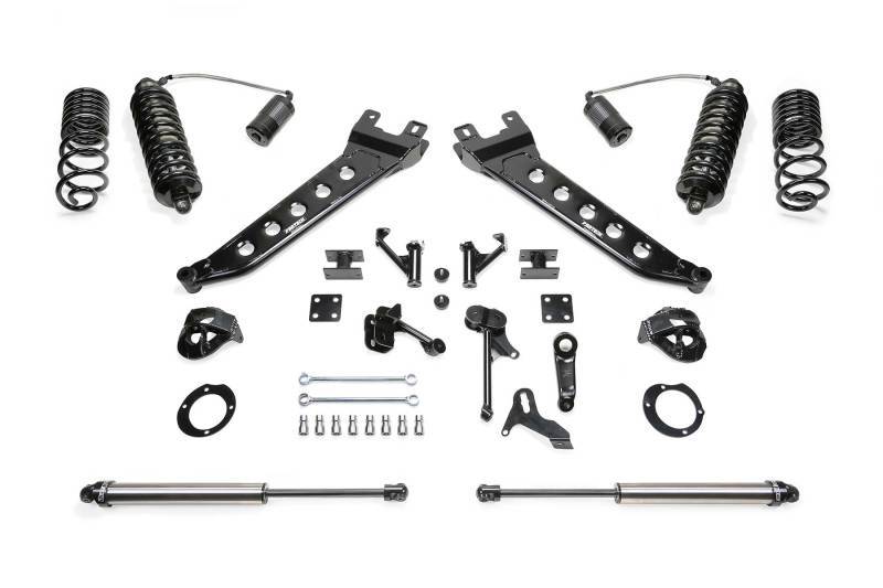 Fabtech 14-18 Ram 2500 4WD 5in Radius Arm System w/DL 4.0 Resi Coilovers & Rear DL Shocks K3072DL Main Image