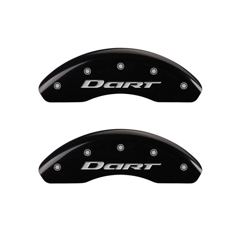 MGP 4 Caliper Covers Engraved Front & Rear With out stripes/Dart Black finish silver ch 12199SDR1BK Main Image