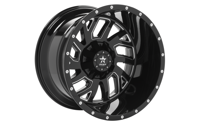 RBP 65R Glock 22x14 Blank BP / -76mm Offset 78mm CB Gloss Black w/Machined Grooves Wheel 65R-2214-00-76BG Main Image