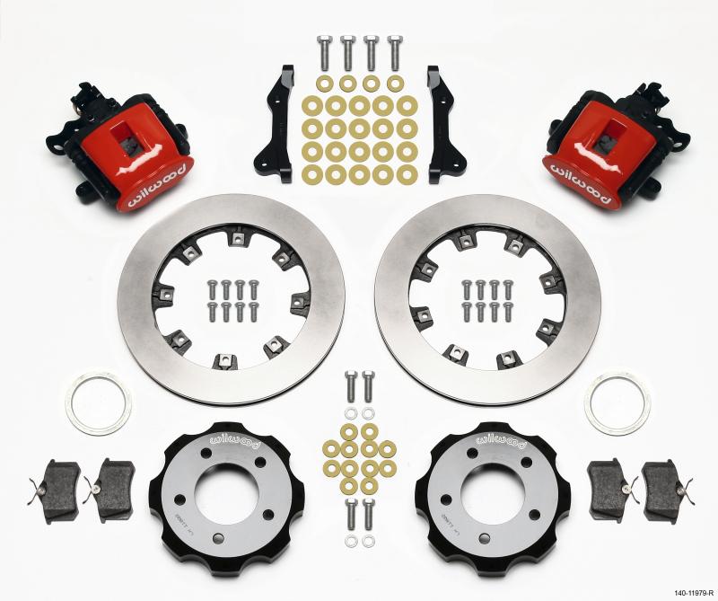 Wilwood Combination Parking Brake Rear Kit 12.19in Red 2006-Up Civic / CRZ 140-11979-R Main Image