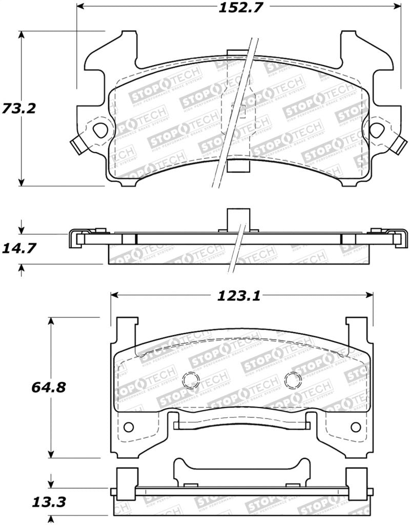 StopTech Street Brake Pads 308.01540 Main Image