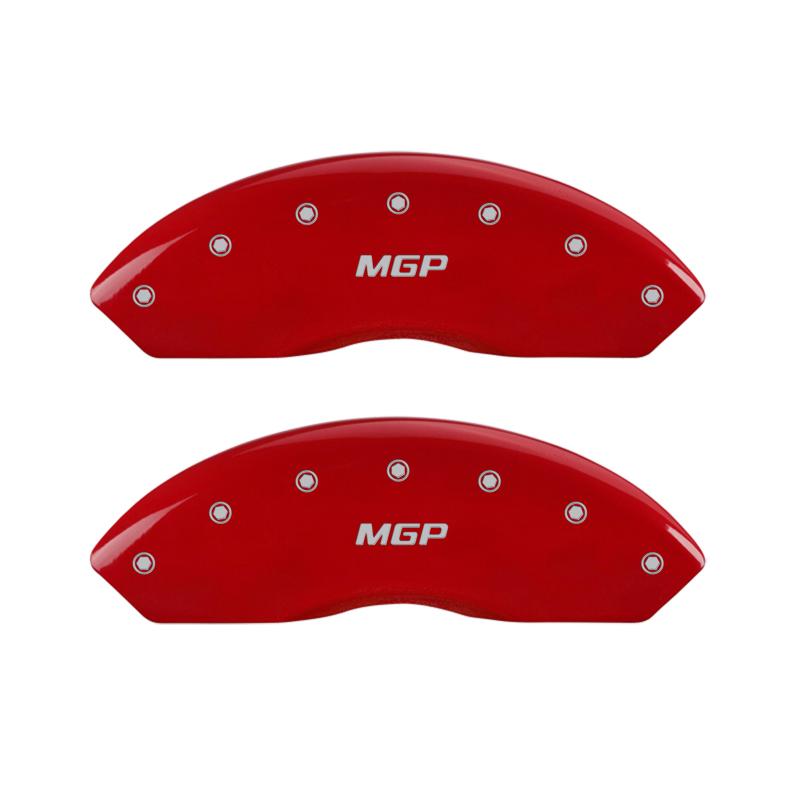 MGP 4 Caliper Covers Engraved Front & Rear MGP Red Finish Silver Char 2009 Mercedes-Benz C300 23229SMGPRD Main Image