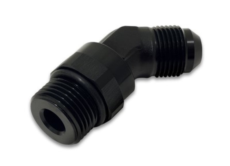 Vibrant -12AN Male to Male -12AN Straight Cut 45 Degree Adapter Fitting - Anodized Black 16950