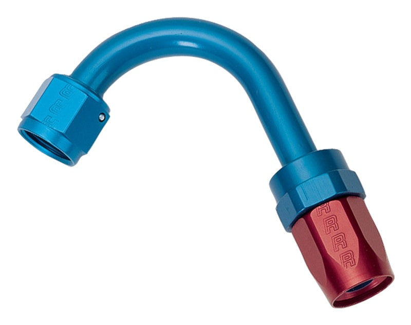 Russell #10 Full Flow Swivel 120° Standard Radius Hose Ends - Red / Blue