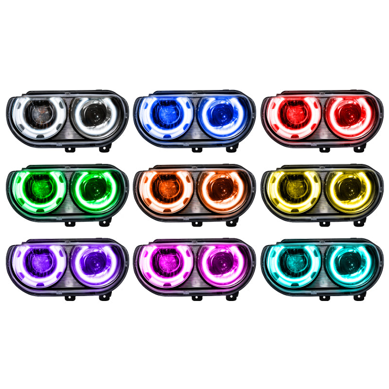 ORACLE Lighting Oracle 08-14 Dodge Challenger SMD HL (HID Style) - ColorSHIFT w/o Controller 7132-334