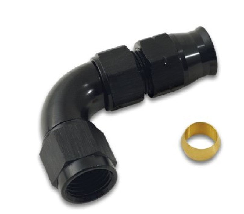 Vibrant 1/2In Tube to -8AN Female 90 Degree Union Adapter Fitting w/ Olive Inserts 16568